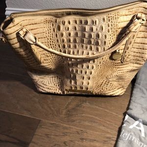 Brahmin champagne crocodile handbag